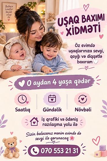 turkiye is: Uşaq baxımı xidməti təqdim olunur. Xidmət 0 aydan 4 yaşa qədər uşaqlar — 1