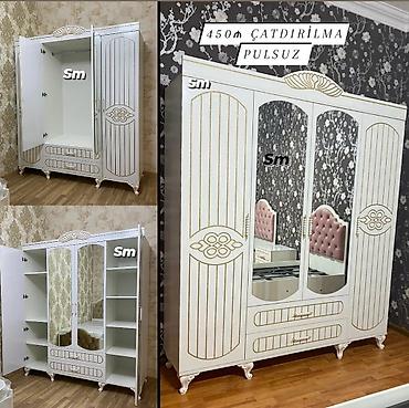 Dolablar: Yeni, 3 qapılı, Güzgülü, Ağ, Açılan, Düz dolab — 1