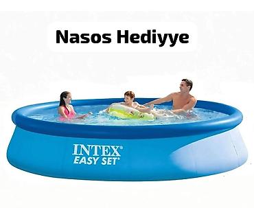 hovuzlar: Elektron Nasos Hediyye. Intex 3.66 × 0.76 m şişmə hovuz 🌊 Yay — 1