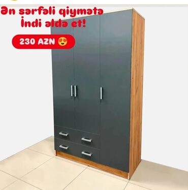 Dolablar: Yeni, Açılan, 3 qapılı Düz dolab, Qarderob, paltar dolabı, Azərbaycan — 12