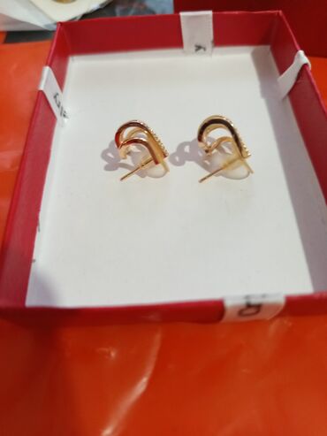 Kəmərlər: Qızılı rəngdə, daşlı qadın sırğası - Model: qulağı qismən qucaqlayan U — 3