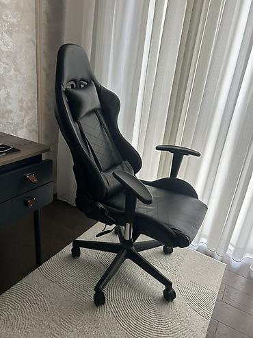 ofis dolablari: Qara rəngli ergonomik oyun/ofis kreslosu - Idman oturacağı üslubunda — 2