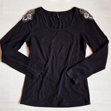 Košulje, bluze i tunike: XL (EU 42), Jednobojni, bоја - Crna