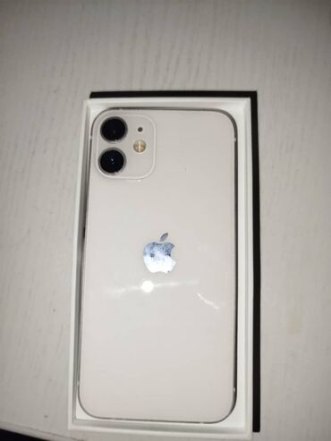 сотовый телефон купить: IPhone 12 mini, Б/у, 128 ГБ, Белый, Зарядное устройство, Чехол, Коробка, 86 %