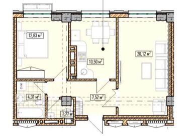 Другая коммерческая недвижимость: 2 комнаты, 59 м², Элитка, 2 этаж, ПСО (под самоотделку)