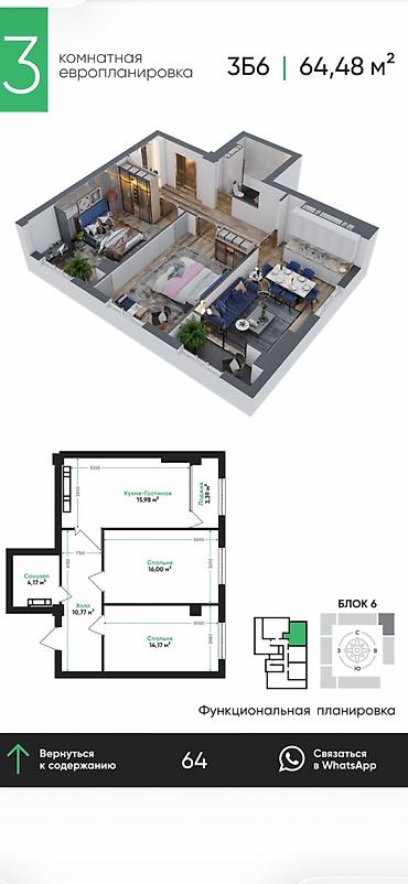 жк радуга продажа квартир: 2 комнаты, 64 м², АЮ Гранд Элитка, 2 этаж, ПСО (под самоотделку) — 2