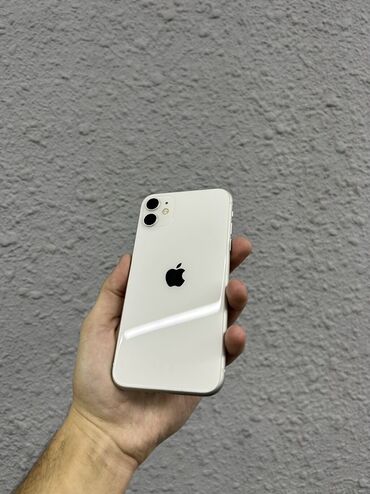 telefon islənmis: IPhone 11, 128 GB, Ağ, Simsiz şarj, Face ID, Sənədlərlə