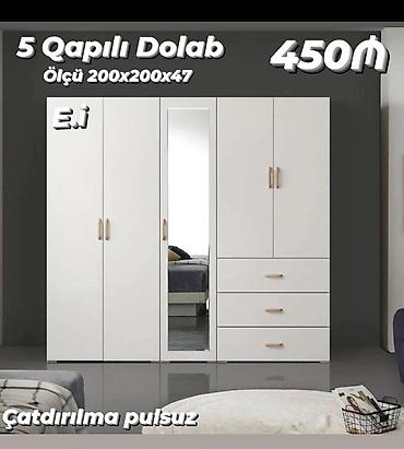 w210 qapi: 5 qapılı geyim dolabı Ölçü: 200 x 200 x 47 sm Xüsusiyyətlər: - Ağ — 1