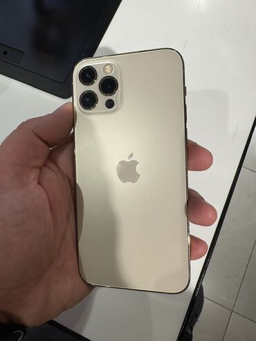 Apple iPhone: IPhone 12 Pro, 128 GB, Matte Gold, Simsiz şarj, Face ID, Sənədlərlə