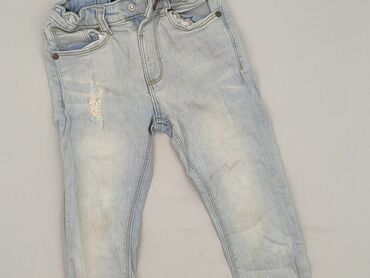 brązowe woskowane spodnie: Spodnie jeansowe, River Island, 4-5 lat, 104/110, stan - Bardzo dobry