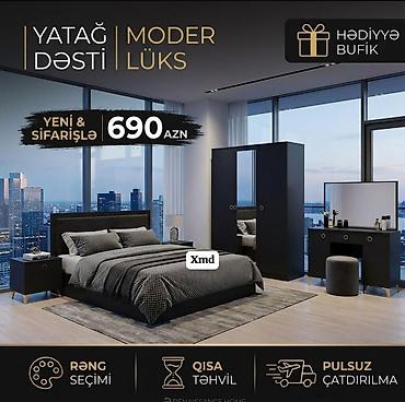 Modern lüks yataq dəsti Paketə daxildir: - Geniş iki nəfərlik çarpayı