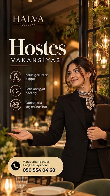 gece part time is: Hostes, qeydiyyatçı tələb olunur — 1