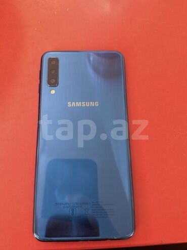 стол из блока цилиндров: Samsung A7, 64 ГБ, цвет - Синий, Отпечаток пальца