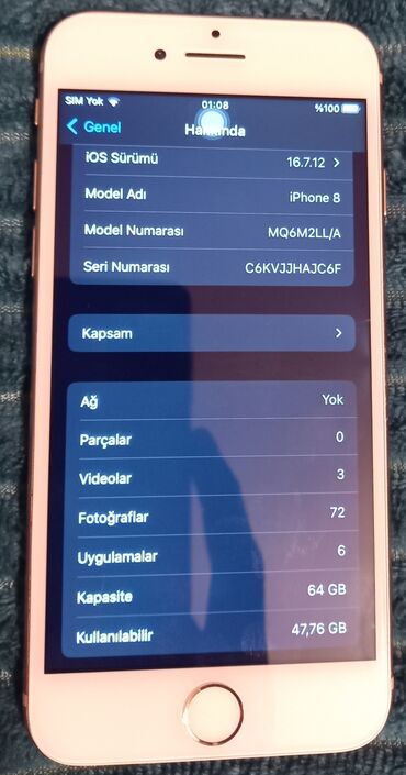 Digər mobil telefonlar: Məhsul: Qızılı rəngdə smartfon (metallik korpus Xüsusiyyətlər: Pil — 7