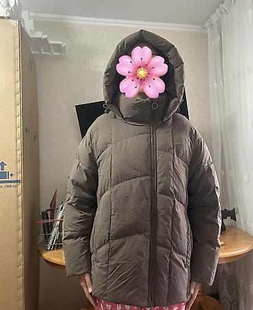 Пуховик, По колено, С капюшоном, M