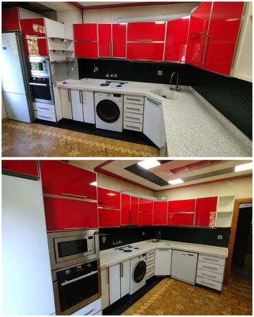 Кухонные гарнитуры: Mətbəx mebeli satılır. Qiymət 700 azn. Ölçü 405*205, üzəri mərmərlə,8