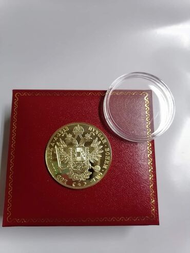 Numizmatika i filatelija: Veliki dukat Franc Jozef 24K pozlata
Cena:1700din mali dukat 1200 — 4