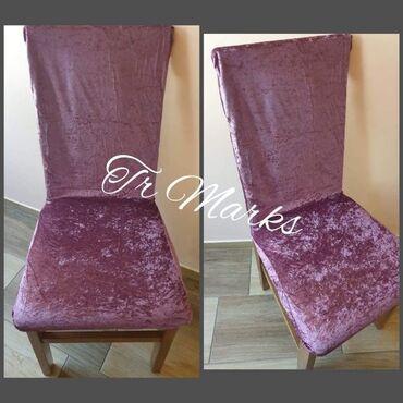 Posteljina: Rastegljive navlake za stolice plišane jednobojne CENA SETA 2400 din ( — 17