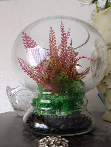 Akvarium aksessuar və ləvazimatları: Akvarium az istifade olunub bağa alinib 4 litrlik