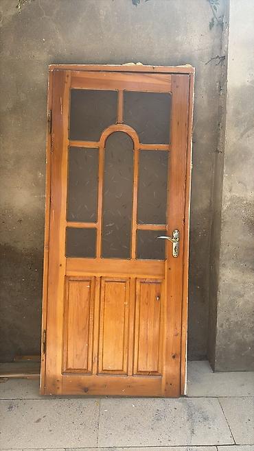 zal qapıları: Şüşəli taxta qapılar dəsti - Material: təbii ağac (şam tonunda) — 5
