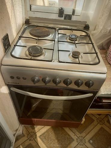 corək bişirmə: Luxell “Elektrogas” plitə-sobası - Kombinə edilmiş üst panel: 4 gözlü — 3