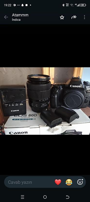 Фотоаппараты: Canon EOS 80D fotoaparat dəsti - Korpus: Canon EOS 80D (APS‑C, DSLR) — 2