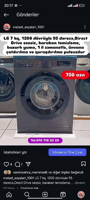 Paltaryuyan maşınlar: Paltaryuyan Anbardan satiş.Qimətlər aşagida qeyd olunub.Ünvana — 120