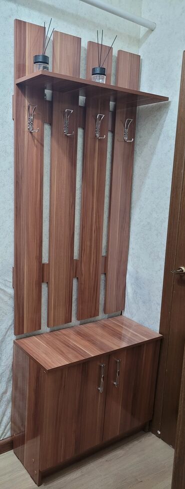 прихожый мебель: Гарнитур для прихожей, Вешалка, ДСП, Самовывоз, цвет - Коричневый