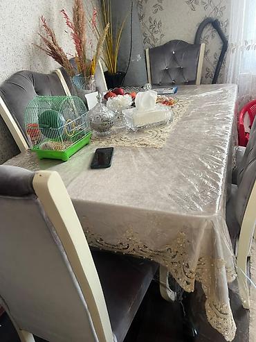 stul stol: Masa dəsti satılır 220 manata endirim etdi 6 stulu var prablemi yoxdu — 1