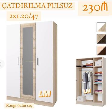 refli: Üç qapılı paltar şkafı - Ölçü: 2x1.20/47 (şəkildə göstərilən model) - — 1