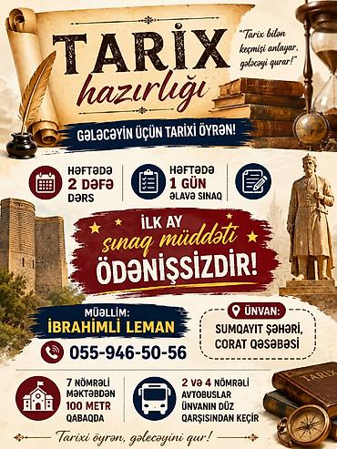 qas permanent: Repetitor, Tarix, Azərbaycan dili, Abituriyent hazırlığı, İmtahanlara hazırlıq — 1