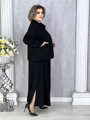рубашкалар: Повседневное платье, Длинная модель, Трикотаж, Прямое, 3XL, XL, 5XL — 5