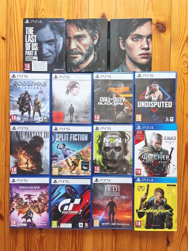 playstation 5 disksiz: PS4 Last of Us 2 Steelbook - 55azn PS4 Witcher 3 Wild Hunt - 20azn PS4