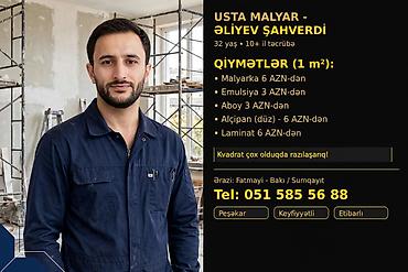 daye işi elanları: Malyar, 5 ildən artıq təcrübə, Tam iş günü — 1