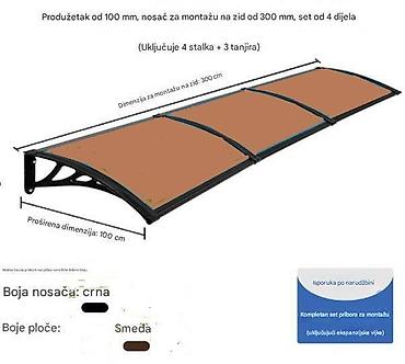 fenjeri za terasu: PVC polikarbonatna nadstrešnica/tenda za ulazna vrata i prozore Opis — 1