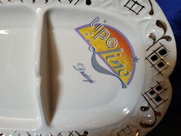 Ostalo posuđe: Tanjir fena porcelan Nemacka 70te. Tanjir podeljen na dva dela,bez — 4