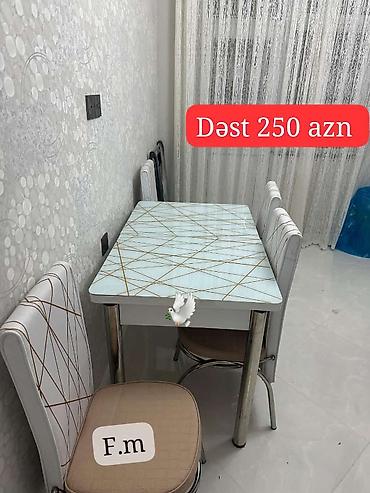 okey masası: Mətbəx üçün, Yeni, Dördbucaq masa, 4 stul — 1