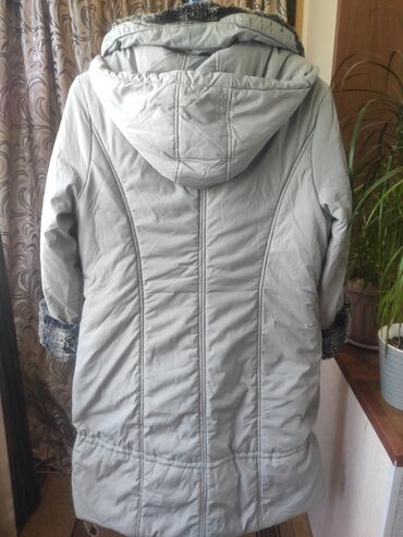 женская куртка зимняя с капюшоном: Пуховик, 5XL (EU 50)