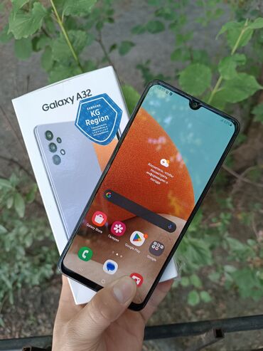сайма телеком номер ош: Samsung Galaxy A32, Колдонулган, 128 ГБ, түсү - Көгүлтүр, 1 SIM, 2 SIM
