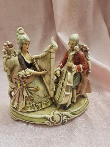 Sırğalar: Qedimi statuetkasi Almaniya 1900il Schneider Porcelain Group Figure