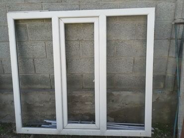 Окна: Пластиковое окно, Поворотное, цвет - Белый, Б/у, 137 *155