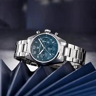 Ručni satovi: PAGANI DESIGN PD-1773 - 38mm - Plava - Seiko VH63 Potpuno nov muški — 12