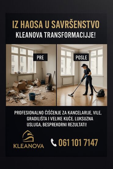 Biznis usluge: ### **✨ KLEANOVA – Kada čistoća postane luksuz! ✨** 🔹 **Imate — 12