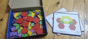 Konstruktorlar: Məhsul: 155 Pieces Pattern Blocks – tam ölçülü nümunə kartları ilə - — 1