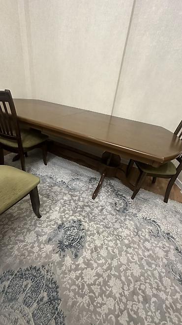 study table: Стол и стул для зала, Б/у, цвет - Коричневый — 3