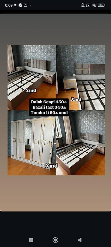 yataxt dəsdi: Yataq otağı dəsti – modern dizayn, boz-qızılı tonlarda. - Bazalı — 1
