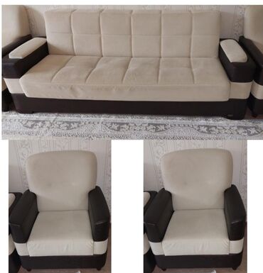 paletlərdən ibarət divan: Divan kreslo desti satılır ❗ Açılır, baza var qiymət 330 AZN