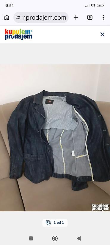 ps teksas jakne: Muški sako od teksasa - Materijal: tamni denim (teksas), unutrašnjost — 1