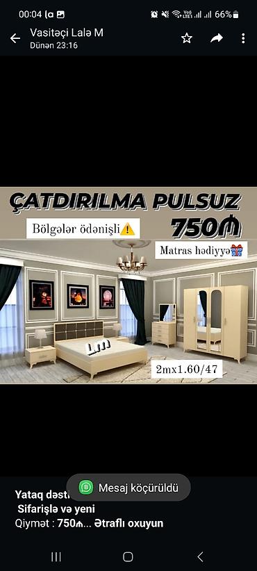 *Yataq dəsti* *Sifarişlə və yeni* Qiymət : *750₼* Dəstə daxildir lalafo.az -da *Yataq dəsti* *Sifarişlə və yeni* Qiymət : *750₼* Dəstə daxildir