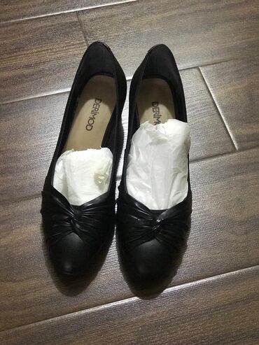 женские туфли с открытым носком: Туфли, Размер: 40, цвет - Черный, Б/у